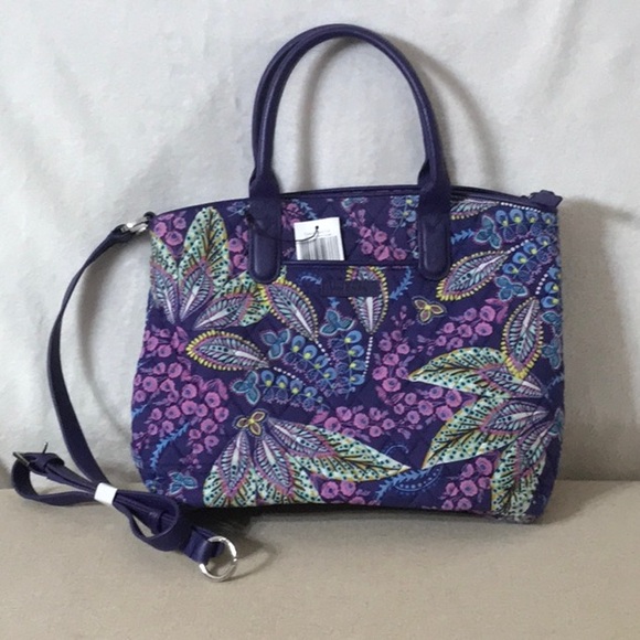 BNWT Vera Bradley Casual Satchel in Beautiful Batik Leaves pattern